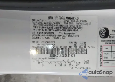 2012 Lincoln Mkz Hybrid from USA, damaged, VIN 3LNDL2L3XCR831371